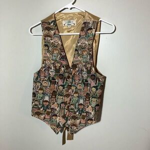 Vintage orvis embroidered vest children of the world made in USA diversity sz M